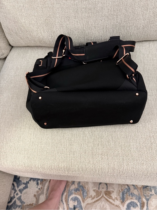 VERSATILE Storksak Black Diaper Bag Backpack Tote with Rose Gold Hardware main image 6